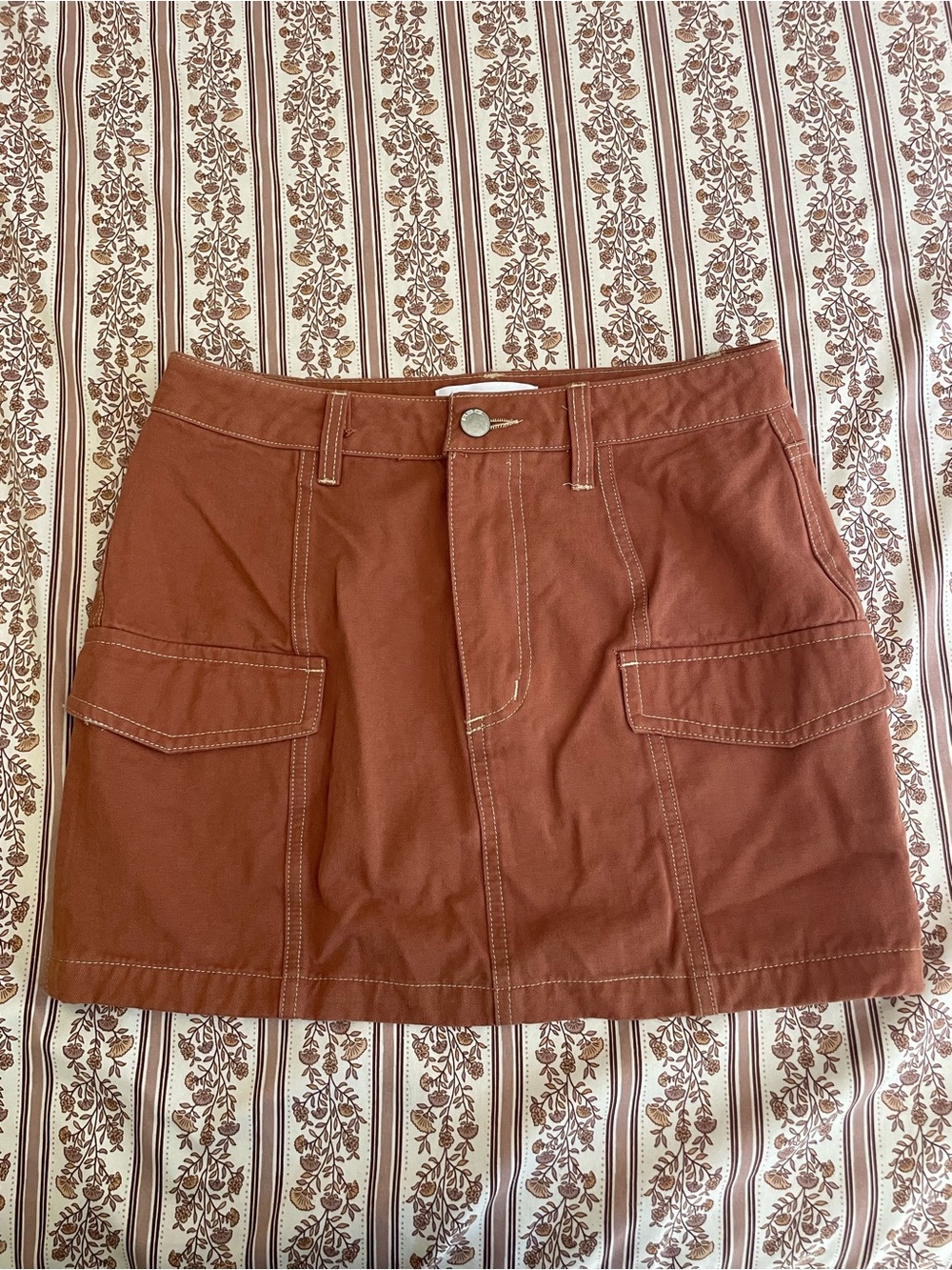 RSQ Rust Cargo Pocket Mini Skirt